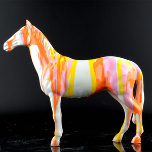 Estatua de caballo pintada de fibra de vidrio grande, modelo <span class=keywords><strong>Animal</strong></span> de resina para decoración de ciudad - Product Image 5
