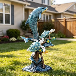 <span class=keywords><strong>Fontana</strong></span> Scultorea Commerciale in Bronzo a Forma di Delfino, a Grandezza Naturale, in Metallo Fuso, Elemento Artistico Acquatico da Giardino per Hotel e Resort - Product Image 5
