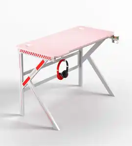 K-förmiger ergonomischer Computerspieltisch schwarzer PC-Spieltisch E-Sports Gamer-Tisch