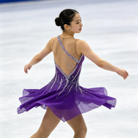 Robe de patinage artistique violette à une épaule, dos ouvert, ornée de strass, pour filles et adultes