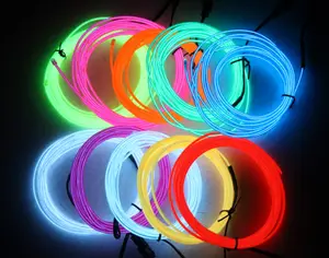 Baterai AA dioperasikan cahaya fleksibel cahaya Neon 3M kabel EL merah biru merah muda hijau putih tabung tali lampu untuk sepatu pesta dansa mobil