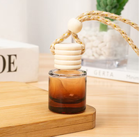 Diffuseur de parfum suspendu pour voiture 8 ml avec bouchon en bois, flacon de parfum en verre suspendu