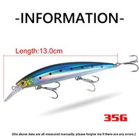Leurre crankbait minnow coulant à corps rigide longue portée, effet laser, en ABS, idéal pour le brochet à gueule large