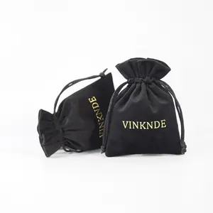 Sacchetto con coulisse OEM sacchetto di velluto nero per gioielli sacchetto regalo scarpe vestiti alimentari con usi flessibili sacchetto di imballaggio regalo