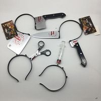 Accessoires d'horreur pour Halloween, fausses scies à hache, couteau, bandeau pour la fête d'halloween, accessoires de mascarade, fournitures de décoration