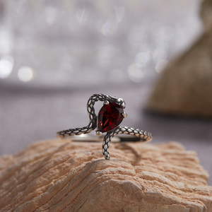 แหวนเงินแท้ S925 ประดับพลอยสีธรรมชาติ สไตล์เรโทร<span class=keywords><strong>ไทย</strong></span> สำหรับผู้ชายและผู้หญิง แหวนคู่รัก ลายงู แหวนนิ้วชี้ ดีไซน์เฉพาะตัว หรูหราเบาๆ - Product Image 4