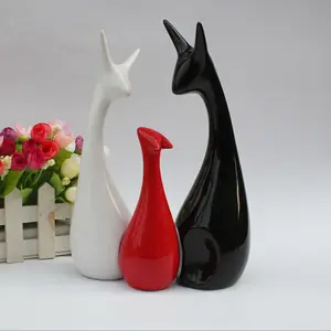 Großhandel dekorative Artikel Wohnkultur Keramik Set von 3 Home Animal Ornament Accessoires Stücke für Wohnzimmer nach Hause