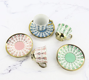 Juego de 6 Tazas de Espresso de Porcelana Árabe, Tazas y Platillos de Cerámica Reutilizables - Product Image 6