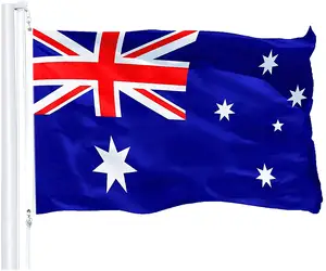 Printing Flags Wholesale OEM Fast Deliver Silk Screen Printing National Flag Custom Design Durable Polyester Material Outdoor Australian Flag