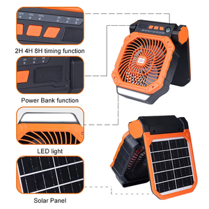 Wholesale 7800mAh Rechargeable Solar Portable Fan with Power Bank, LED <b>Light</b> & Compass for Camping, Travel & Desktop Use - Product Image 4