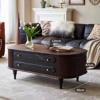 Mesa de centro moderna minimalista de madera maciza, duradera, con cajones, mesa de centro para dormitorio y mesa de té