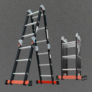 Échelle transformable multifonction <span class=keywords><strong>8</strong></span>-en-1 en acier au carbone, certifiée EN131 - Product Image 1