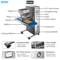 Machine de remplissage de gâteaux à piston Sunlianzn High ES400-1, 220V 2KW, 50ml-100ml, écran tactile programmable, certifiée CE, utilisée 1 an