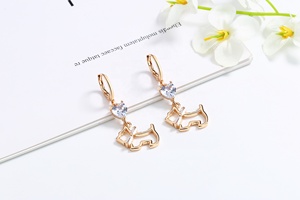เครื่องประดับทองเคลือบ 18K ปรับแต่งได้ กันน้ำ จี้รูปหัวใจ 18K ประดับเพชรเทียม สร้อยคอทอง ต่างหูห่วงทองประดับเพชรคิวบิกเซอร์โคเนีย สำหรับผู้หญิง - Product Image 2