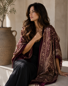 Soft Warm Breathable Comfortable Elegant Durable Embroidered Viscose <b>Shawl</b> Digital Print Long Fringe Traditional Winter Scarf - Product Image 5