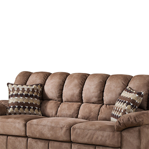 OEM ODM Factory Classic Brown 3-Seater Living Room <b>Sofa</b> Brown Modern Design Velvet Soft Microfiber Upholstered for Home - Product Image 2