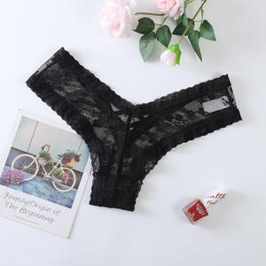 Culottes taille haute de qualité supérieure, sous-vêtements transparents sculptants pour femme, culottes ajourées sexy en dentelle, string G-string - Product Image 5