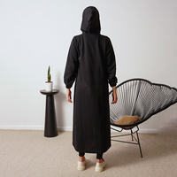 Robe Abaya de style sportif pour femmes musulmanes, de haute qualité, couleur unie, douce, manches longues, fermeture éclair sur le devant, grande taille, Jubah Turquie