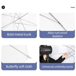 Paraguas reflectante de fotografía MIAOTU Gold Black exterior negro interior plateado con cubierta de tela suave FLASH LIGHT softbox - Product Image 4