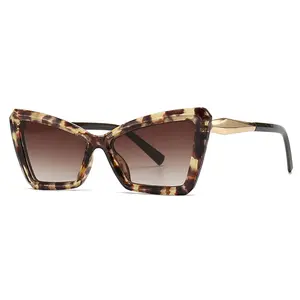2024 Trendy design UV400 oculous de sol Tortoise frame oversized luxury sunglasses