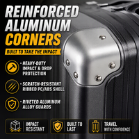 Valise à roulettes classique en ABS+PC rigide avec serrure TSA, chariot en aluminium, taille cabine pour les voyages en avion