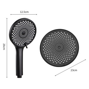 Ensembles de douches à main en acier inoxydable noir de style simple avec <span class=keywords><strong>tuyau</strong></span> et support mural en plastique ABS pour la vente en gros - Product Image 3