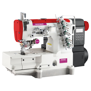 Machine à coudre industrielle à point interlock manuelle 3-en-1 RONMACK RM-500N-03UTD avec moteur et engrenage pour usine de confection - Product Image 1