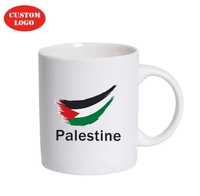 Commercio all'ingrosso della fabbrica di alta qualità Logo personalizzato di grande capacità bianco resistente al calore in ceramica tazza palestina per attività regalo
