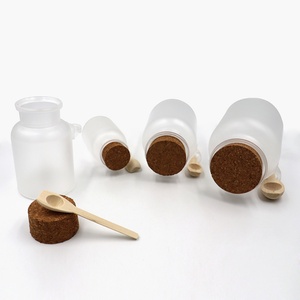 Envase de Plástico ABS Transparente Esmerilado de 100ml, 200ml, 300ml, 500ml con Tapón de Corcho para Sal de Baño, para Envasado de Productos de Cuidado Personal - Product Image 5