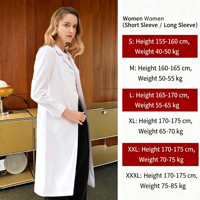 Blouse de laboratoire blanche personnalisable à manches longues, uniforme de pharmacie pour médecins et techniciens de laboratoire, vêtements de sécurité