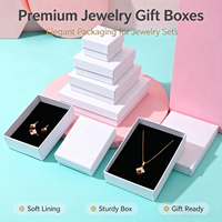 Boîte de rangement pour bijoux de luxe, collier, bracelet, avec logo personnalisé, couleur blanche, emballage cadeau en papier avec couvercle