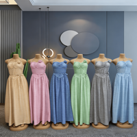 Robe longue décontractée d'été pour femme, nouvelle collection grande taille, sans manches, col halter, coupe trapèze, élégante, pour grossistes d'usine