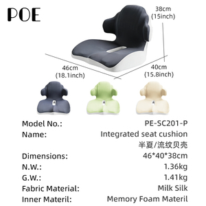 Coussin de siège et dossier intégrés Shell, soutien lombaire, confortable pour une assise prolongée, pour chaise de bureau et voiture - Product Image 5