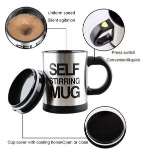 Mug à café électrique auto-mélangeur avec logo personnalisé, tasse à mélanger en acier inoxydable 304, mug à café auto-mélangeur, tasse à café pour le bureau - Product Image 4