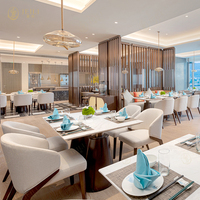 Ensemble de chaises en cuir pour restaurant commercial, meubles luxueux et durables, table rectangulaire pour hôtel et restaurant, design d'intérieur