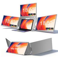 Moniteur LCD portable IPS de 18,5 pouces, prise Type C, Plug & Play, compatible Windows et Mac, résolution 1920x1080P, 100% SRGB, pour extension d'écran
