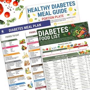 Poster daftar makanan pasien Diabetes tahan air kualitas tinggi panduan makanan sehat elastis persiapan makanan Manual infografis - Product Image 2