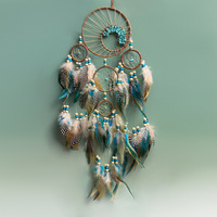 Capteur de rêves indien fait à la main Boho créatif avec plumes décor à la maison suspendu pour salon chambre carillons éoliens pour mariage