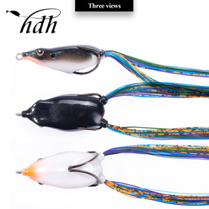 Cebo artificial de rana flotante, cebos de pesca de rana suave, rana de señuelo de 65mm/18g para cabeza de serpiente - Product Image 5