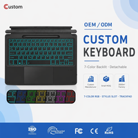 Keyboard Nirkabel Baru dengan Lampu Latar, Touchpad & Tempat Pensil USB Type-C Ultra Tipis untuk Tablet Surface Pro 8/Pro X HL-S8