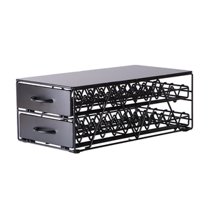 Cajón Porta Cápsulas de Café para Nespresso <span class=keywords><strong>Vertuo</strong></span>, 60 Cápsulas, Acero al Carbono, Tapa de Vidrio, Organizador de Almacenamiento para el Hogar, Debajo de la Base de la Máquina - Product Image 2