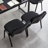 Chaise d'auditorium empilable ergonomique robuste, style coque, revêtement en tissu, structure en fer, pour bureau, conférence, école, formation
