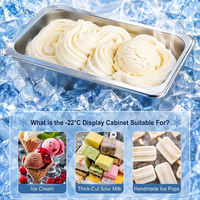 Commerciële ijsvitrine gelato-vriezer showcase 10 12 14 bakken schuine glazen LED verlichting voor winkelbalie