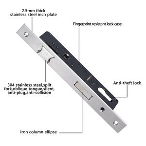 <span class=keywords><strong>Serrure</strong></span> à mortaiser SS304 avec languette oblique, option sans clé, entraxe 85 mm, <span class=keywords><strong>3</strong></span> clés, sécurité ANSI Grade 2, finition chrome brillant - Product Image 2
