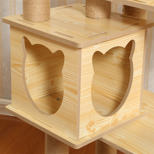 Easy Assemble Durable <strong>Cat</strong> <strong>Tree</strong> Condo House Wooden <strong>Large</strong> <strong>Cat</strong> <strong>Tree</strong> With Hammock - Product Image 4