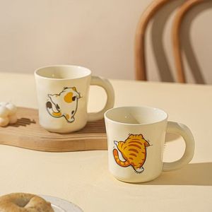 Taza de Porcelana con Diseño de Gato, Linda y de Alta Calidad, Patrón de Animal de Dibujos Animados, Personalizable con Logotipo, Asa Grande, Apta para Alimentos, Reutilizable - Product Image 4