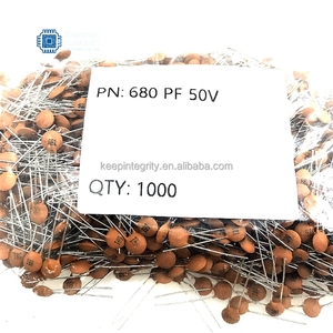Condensador Cerámico BOM de Alta Calidad, 50V 470PF/500PF/560PF/680PF/820PF, Tipo DIP con Conector Rojo, 50V 471/501/<span class=keywords><strong>561</strong></span>/681/821 - Product Image 1
