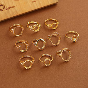 믹스 스타일 무딘 광택 매트 마무리 골드 세미 제조 완료 수제 DIY 반지 찾기 기본 홀더 저렴한 도매 - Product Image 4