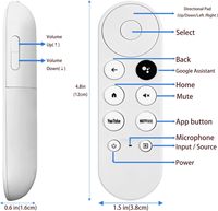 Télécommande vocale de remplacement G9N9N pour Google Chromecast TV (1ère génération) GA01920-US GA01409-US GA01919-US GA01923-US