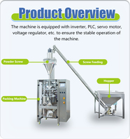 Machine d'emballage entièrement automatique pour sachets de poudre d'épices de qualité alimentaire, avec options de film, sacs en plastique ou en papier, certifiée CE
